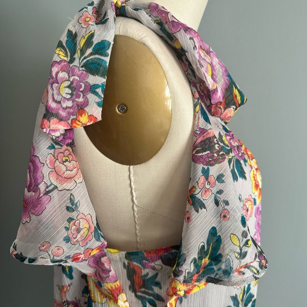 LOFT Floral Ruffle Dress - Picture 2 of 3